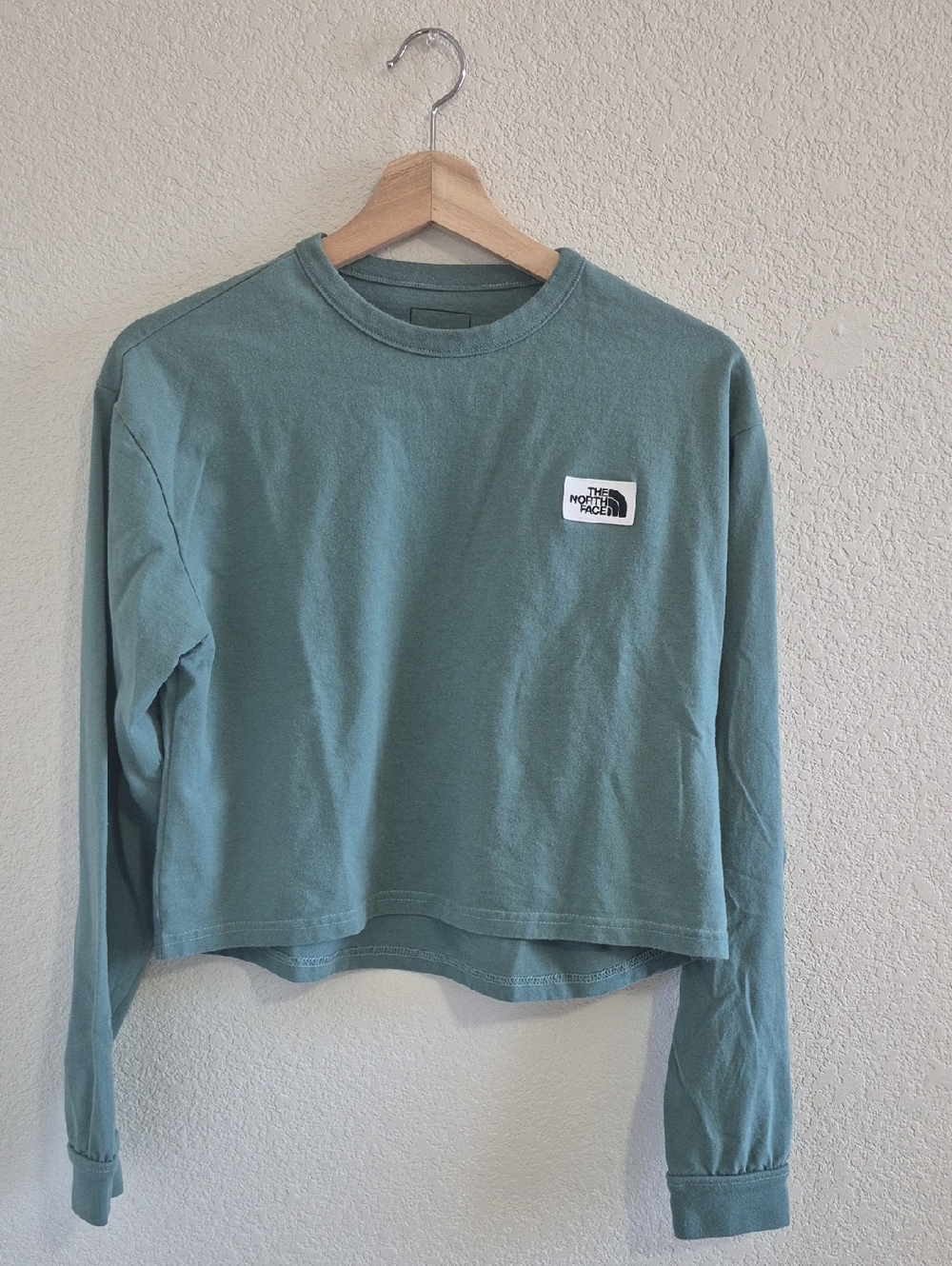 The North Face Cropped Long Sleeve Top in Sage